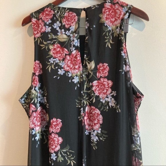 TORRID Sz 3 Floral Mesh Overlay Fully Lined Sleeveless  Midi Dress - Picture 13 of 13
